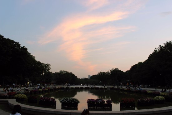 sunset in ueno park