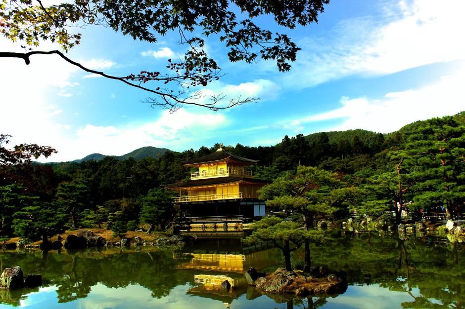 Golden temple autumn Kyoto