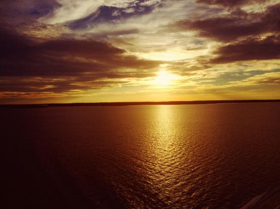 sunset on the sea from Silja Line