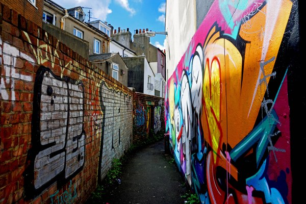 Street art alley in Brighton